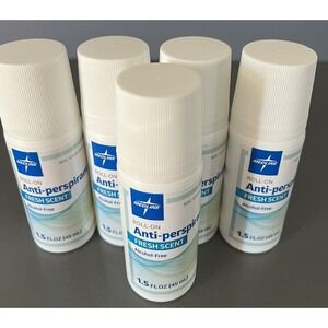 5 Medline Roll On Anti-perspirant Fresh Scent‎ Alcohol Free 1.5 FL OZ EXP 01/27